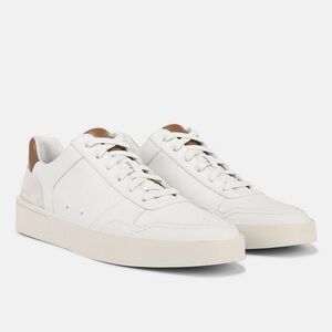 Vince Mens Peyton White Leather Sneakers Size 8.5